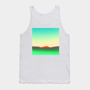 Abstract Neon Green Desert Landscape Sunrise Tank Top